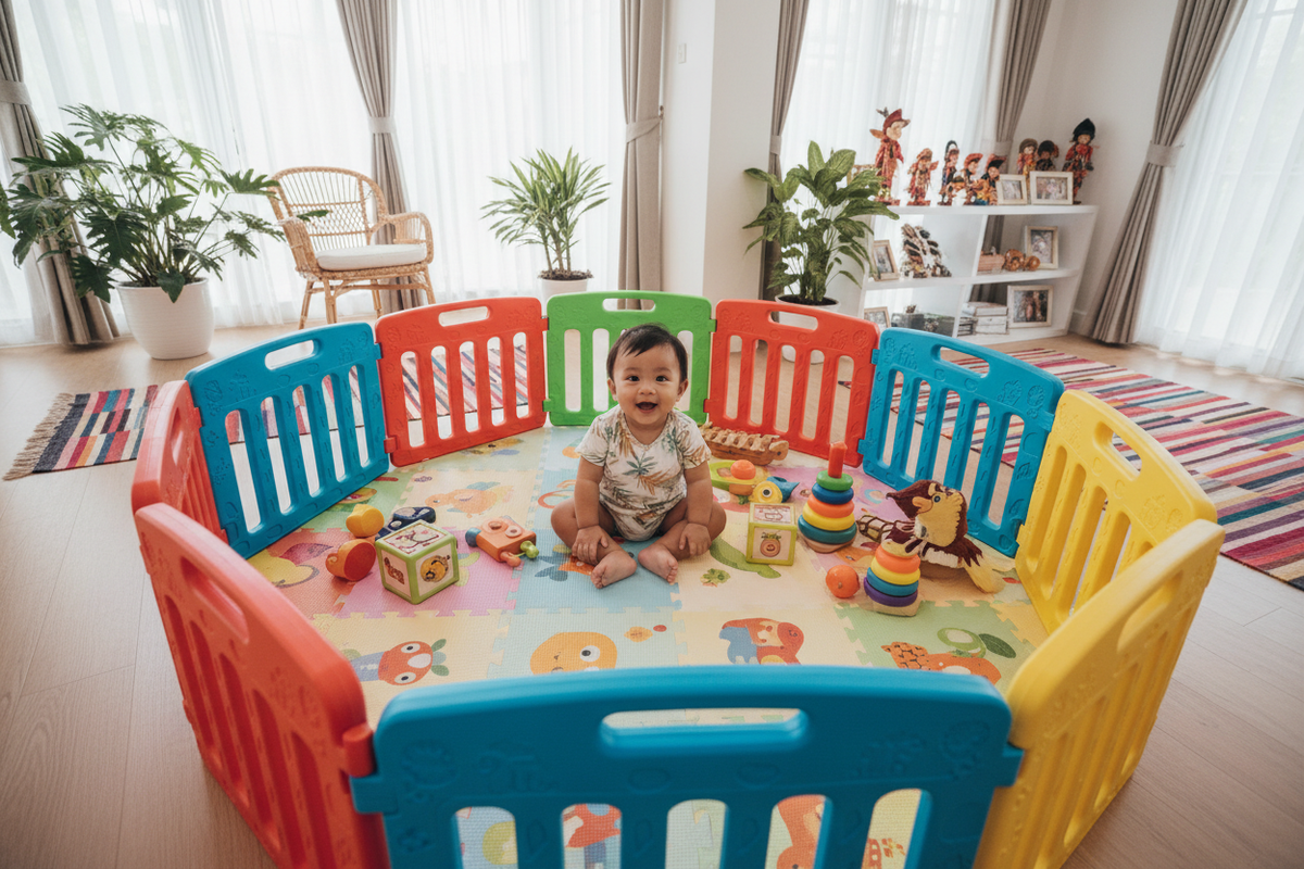 Pentingnya Pagar Bermain (Play Fence) untuk Keamanan Bayi di Rumah