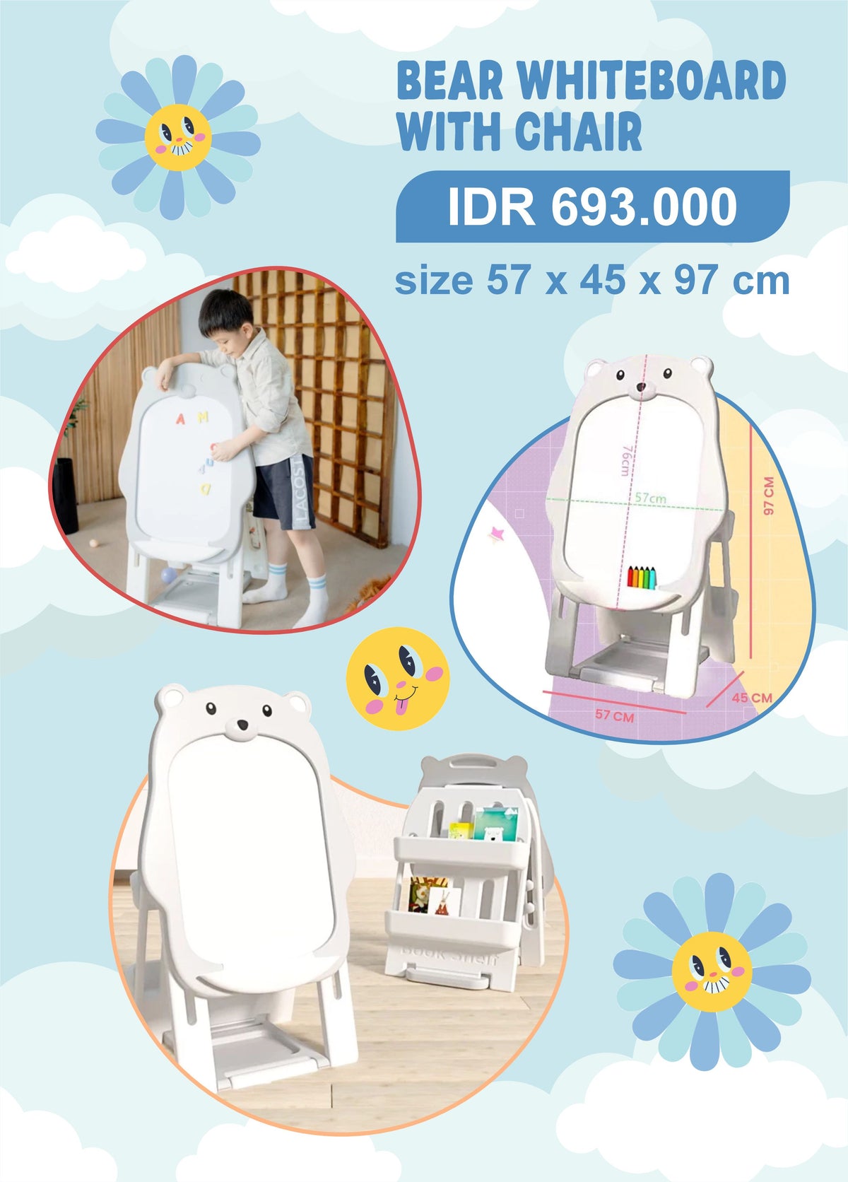 Bear Whiteboard With Chair