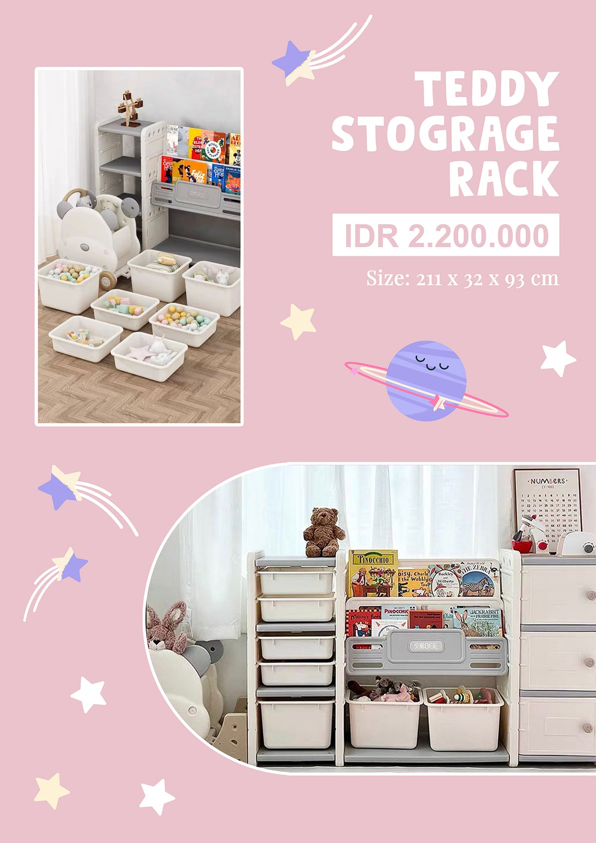 Teddy Storage Rack + Cart