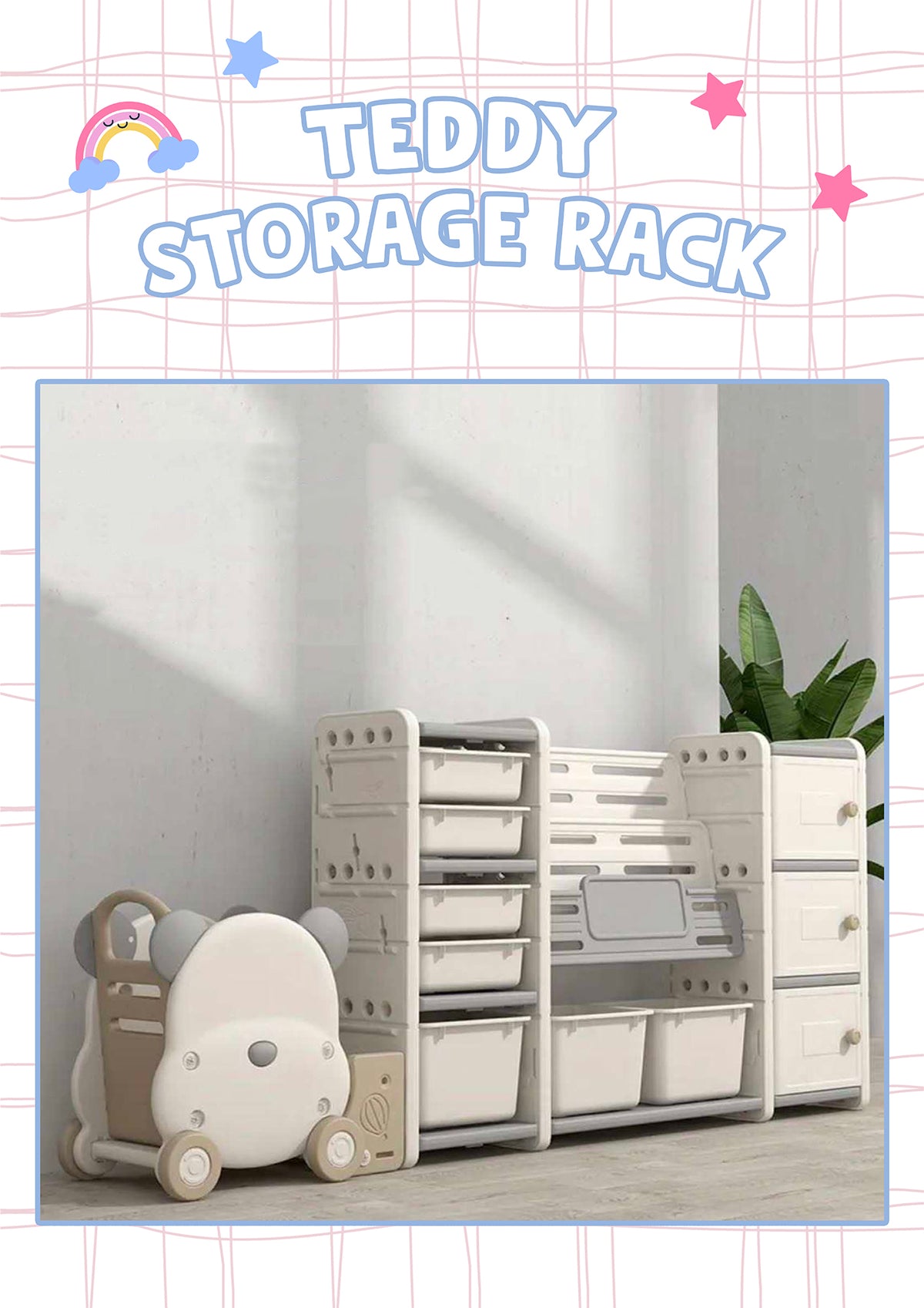 Teddy Storage Rack + Cart